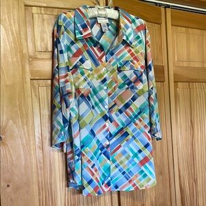 Colorful Plaid Button-Up Shirt